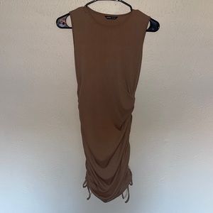 Tan Scrunchy Dress